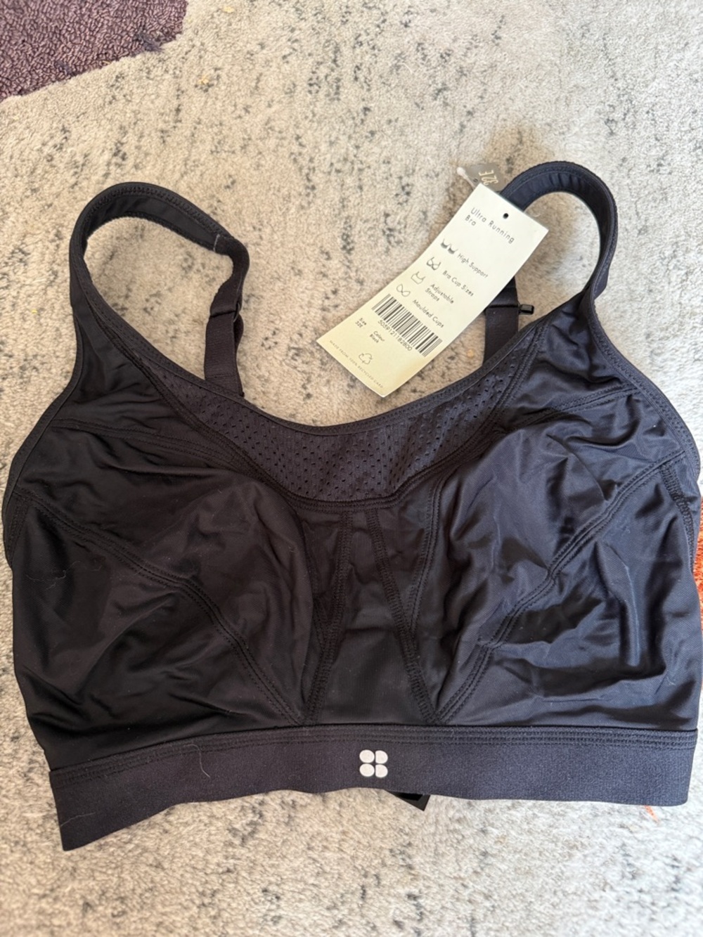 Sweaty Betty Black Wireless Sports Bra — Ultra Run (high impact) size 32E